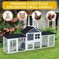 thumbnail image 3 of M optimized 82" Wooden Rabbit Hutch, Outdoor Chicken Coop, Guinea Pig Pet House Bunny Cage with Double Side Runs, Weatherproof Roof, Removable Tray, Ramps for Small Animals, 3 of 7