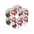 thumbnail image 7 of 13 Inch Round Placemats Set of 6, Grey Snowman Christmas Non Slip Heat Insulation PP Table Mats, Snowflake Xmas Tree Winter Elk Washable Place Mats for Kitchen Dining Party Table Decor, 7 of 7