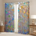 thumbnail image 2 of Erosebridal Teens Colored Ice Glitter Print Black Out Curtains,Colorful Rainbow Glass Mosaic Print Curtains Pack of 2 (42x63 Each) For Boys Girls, 2 of 6