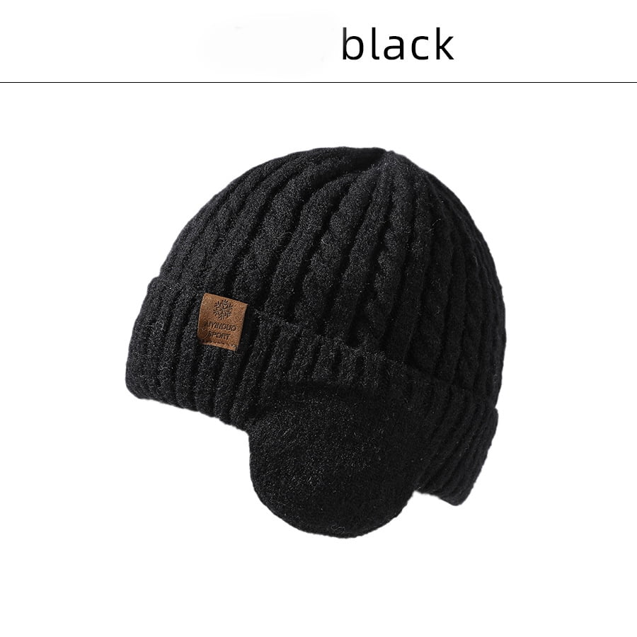 Winter Beanie with Earflap for Men Women, Warm Knit Soft Hat, Outdoor Beanie Unisex Caps Gifts for Men Women
