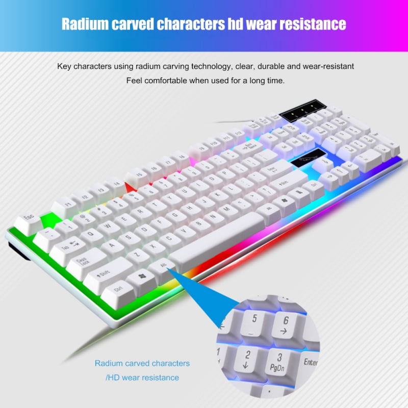 Trade Shop - Tastiera Per Pc Computer Keyboard Usb Retroilluminata A Led  Multicolor
