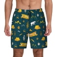 thumbnail image 2 of Picia Camping pattern Mens Swim Trunks with Compression Liner Stretch Beach Shorts Quick Dry with Zipper Pockets No-Chafing Board Shorts-Medium, 2 of 9