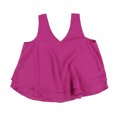 thumbnail image 2 of bar III Blusa de punto con dobladillo con volantes para mujer, rosa, mediana, 2 of 2