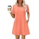 thumbnail image 2 of Vestido de Verano de Manga Corta para la Impresión de las Mujeres Diseño de Cuello Redondo, Vestido Casual de Poliéster Ligero, 2 of 9