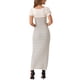 thumbnail image 3 of VESTIDO MAXI DE SUÉTER RAYADO DE MANGA CORTA CON CUELLO EN U DE INSPIRE CHIC L Blanco, 3 of 6