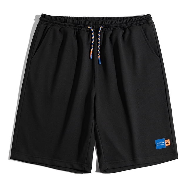Pantalones cortos holgados de verano para hombre, pantalones casuales de cinco puntos, pantalones deportivos de punto finos de talla grande y de moda