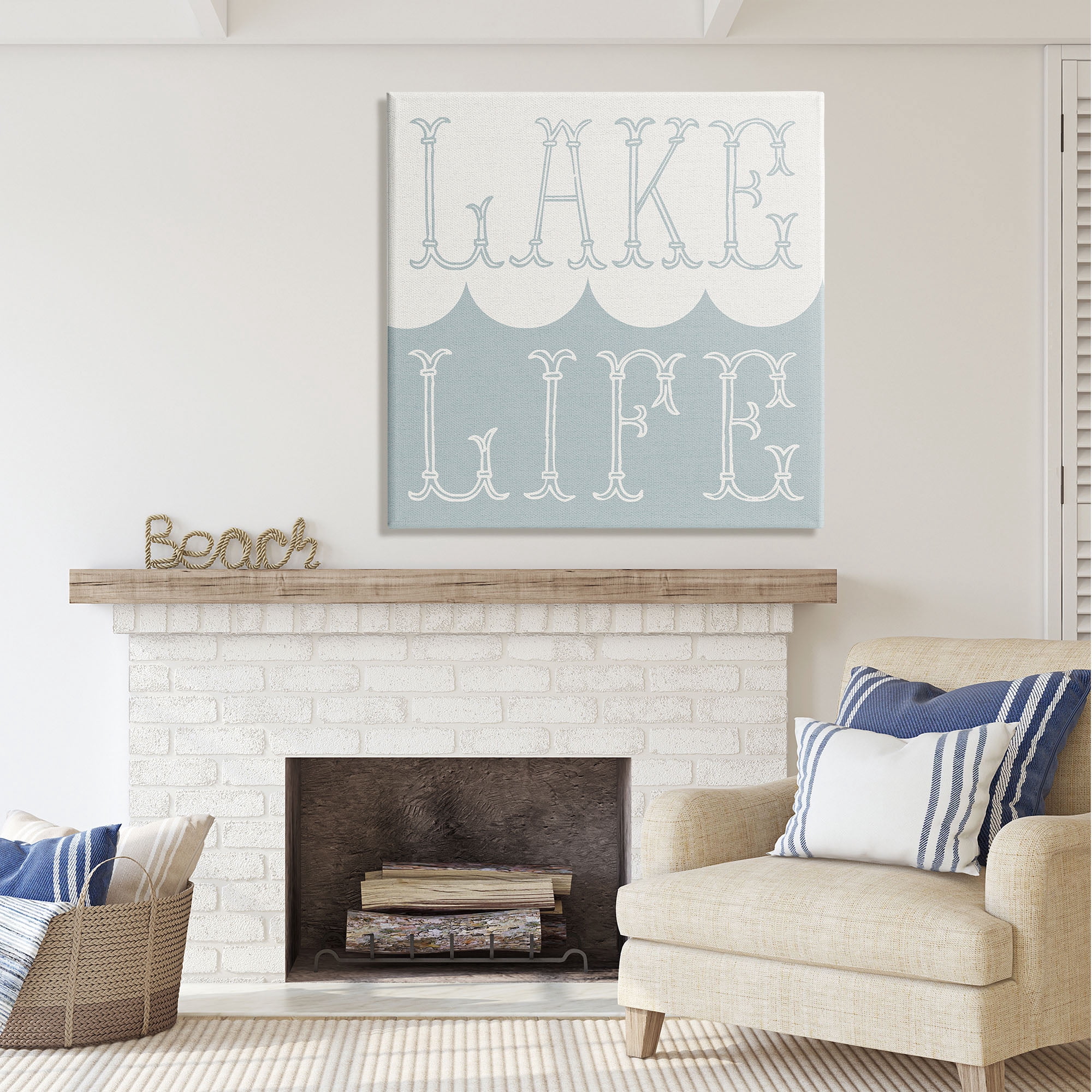 Stupell Industries Lake Life Wave Pattern Nature Painting Gallery Wrapped Canvas Print Wall Art, 36 x 36