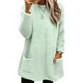 thumbnail image 2 of BODOAO Women's Fuzzy Hoodies Pullover Sport Sweatshirts Cozy Oversized with Pockets Athletic Fleece Sweatshirt Womens Winter Coat Loose Wool Jacket Long Sleeved Jumper with Pockets Mint Green Xxl, 2 of 6
