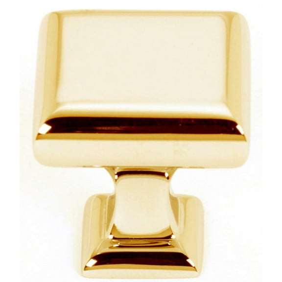 Alno A310-1 Manhattan 1" Smooth Square Solid Brass Cabinet Knob / Drawer Knob - Brass