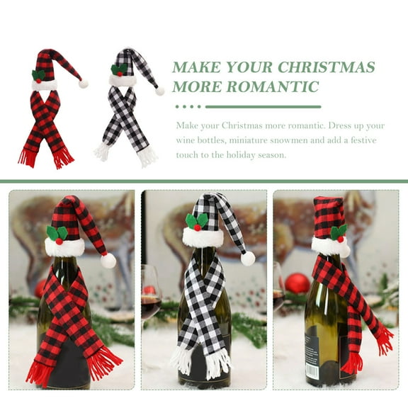 GOOHOCHY  2 Sets Wine Bottle Christmas Decoration Adornments Xmas Ornaments