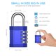 thumbnail image 3 of Combination Lock, 4 Digit Outdoor Waterproof Padlock for School Gym Locker, Fence, Gate, Toolbox (Blue), 3 of 4