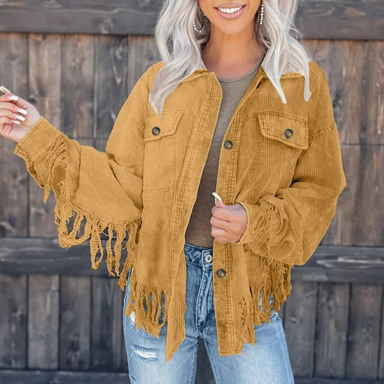 Elegant Solid Tassel Turndown Collar Outerwear Elegant Solid Tassel Turndown Collar Outerwear
