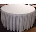 thumbnail image 1 of 60 inch Round Table Skirt Double Pleated Table Cover Polyester with Top Topper White, 1 of 2