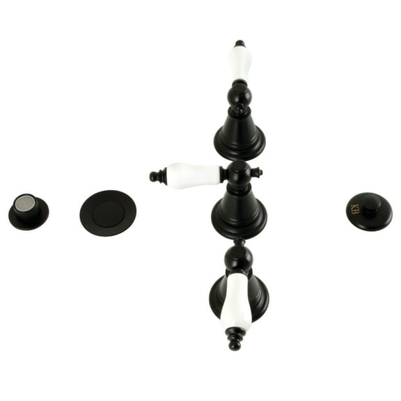 Kingston Brass KB320PL Victorian Three-Handle Bidet Faucet, Matte Black