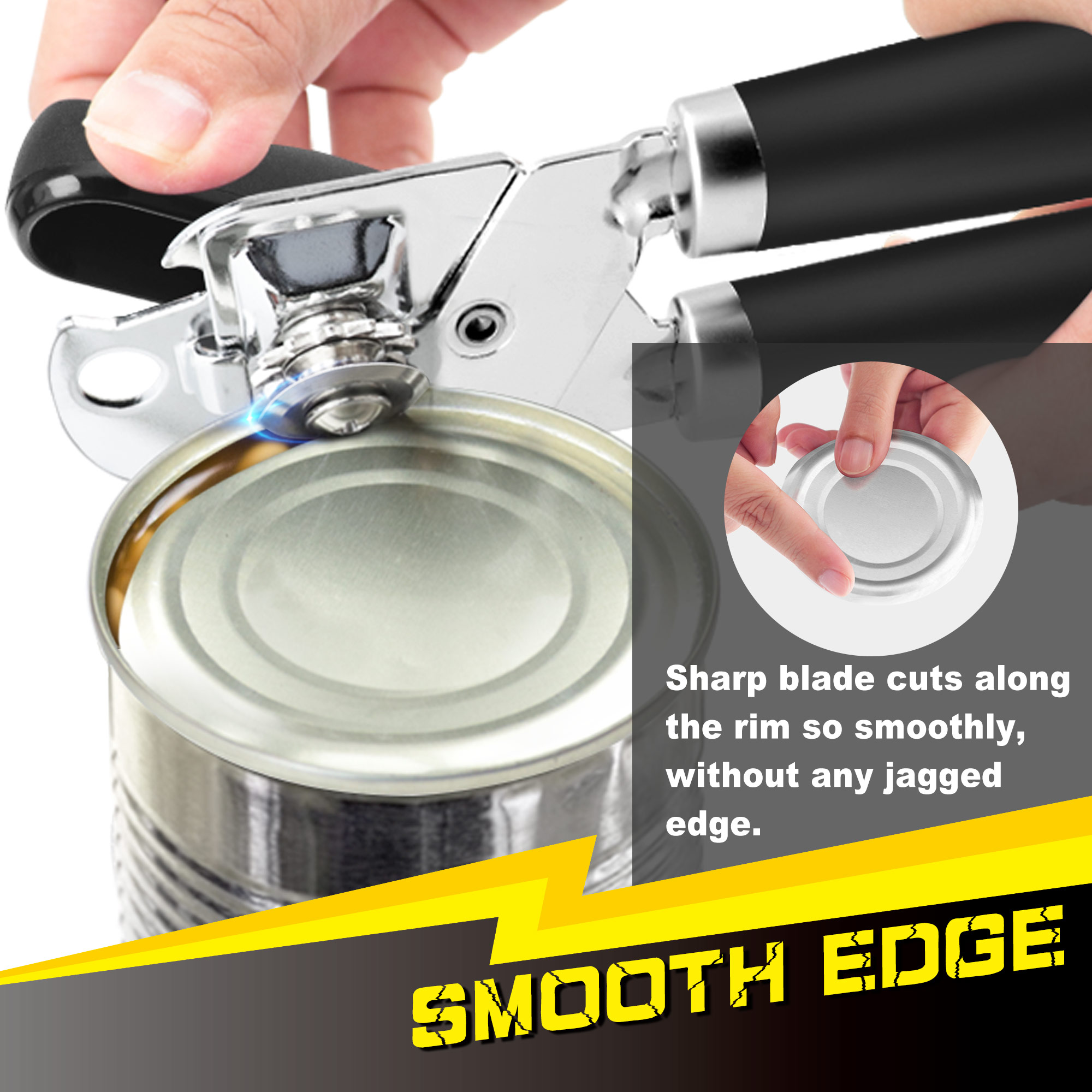 PrinChef Manual Can Opener with Magnet, Black photo 4