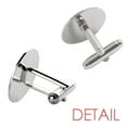 thumbnail image 4 of Culture Hand Lotus Simple Pattern Round Button Cuff Clip Stud Cufflinks, 4 of 4