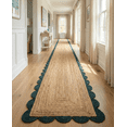 thumbnail image 4 of Sivi 3 x 16 Feet Handmade Scallop Braided Jute Rug - Natural Jute Runner Rug, 4 of 15