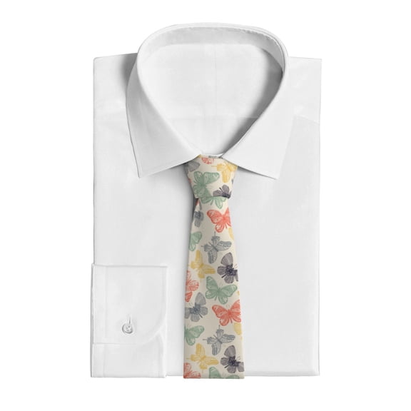 Uemuo Butterfly Pattern Men's Necktie Classic Silk Tie Woven Jacquard Neck Ties Business Necktie Gift for Men