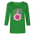 thumbnail image 5 of Hurxie Breast Cancer Shirt Women Breast Cancer Awareness Pink Ribbon T-Shirt Cancer Survivor V-Neck Tops Green,S, 5 of 5