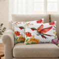 thumbnail image 2 of Bird Flower Pillow Covers 2 Pack Spring Floral Pillowcase Waterproof Outdoor Throw Pillow Cover for Patio Balcony Rectangular Cushion 20”x12”, 2 of 9