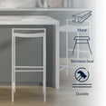 thumbnail image 5 of Svelte 30" Coastal Contemporary Iron Saddle-Seat Low-Back Bar Stool with Foot Rest, White Frame, 5 of 9