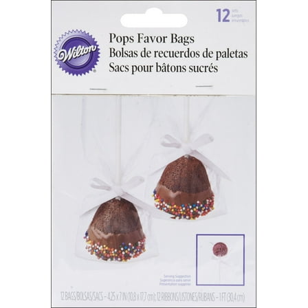 Wilton Pops Favor Bags 12/Pkg-4.25"X7"