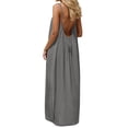 thumbnail image 4 of AoDai Backless halter dress, summer long dress, casual bohemian style sleeveless halter pleated layered long beach sun protection dress, 4 of 5