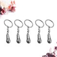 thumbnail image 3 of 5pcs Microphone Keychains Creative Key Holder Stylish Key Ring Key Decoration Small Gift for Men Women (Silver), 3 of 7