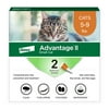 Advantage II Vet-Recommended Flea Prevention for Small Cats 5-9 lbs, 2-Monthly Treatments
