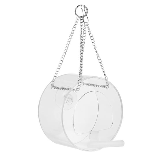TAILTOSS Plastic Bird Feeder Round Transparent for Quick Cleaning 1Pcs