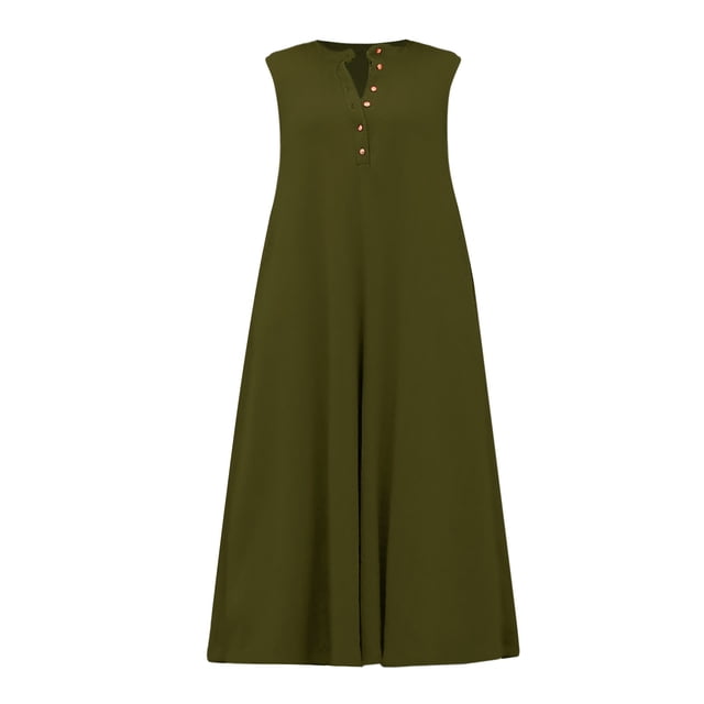 HBFAGFB Combinaisons pour Femmes Grande Taille Col Rond Décontracté Sans Manches Taille Haute Vert Taille TTG