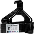 thumbnail image 1 of Perchas para ropa NEATERIZE, plástico ultrarresistente, negro, paquete de 12, 1 of 6