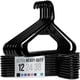 thumbnail image 1 of Perchas para ropa NEATERIZE, plástico ultrarresistente, negro, paquete de 12, 1 of 6