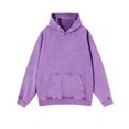 thumbnail image 4 of XIAOCHA Men's Solid Purple Print Hoodie Relaxed Fit Casual Fall Daily Long Sleeve Hooded Sweatshirts, 4 of 4