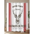 thumbnail image 4 of Christmas Small Stall Shower Curtain, Waterproof Shower Curtains for Bathroom, Winter Xmas Elk Modern Simple Red Striped Washable Fabric Cloth Bath Curtain for Bathtub with Hooks 36x72 Inches, 4 of 6