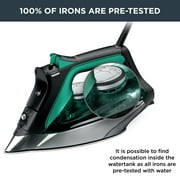 Rowenta Pro Master Iron for Clothes, Stainless Steel Soleplate, 400 Microsteam Holes, 1775 Watts, Black & Green DW8360