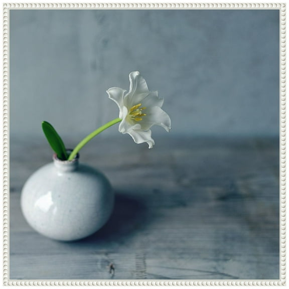 Amanti Art Single Bloom in Vase Framed Canvas Wall Art Print