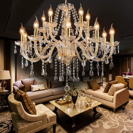

2023Silver Color Luxurious Candle Crystal Chandelier 6 Lights K9 Modern Crystal Chandelier for Dining Room Glass Ceiling Pendant Lamp for Living Bedroom Lighting Hall Balcony (6 Lights