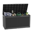 thumbnail image 6 of LAUSAINT HOME 100 Gallon Resin Deck Box, Package Delivery Box with Lockable Lid, Waterproof Outdoor Storage Box For Garden Tools, Patio Cushions, Black, 6 of 6