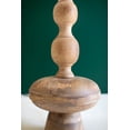 thumbnail image 2 of Carved Wooden Table Lamp With Off-White Barrel Shade, 2 of 5