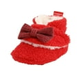 thumbnail image 1 of Infant Flat Shoes with Decorative Bow Knot High-top Warm Shoes, 1 of 8