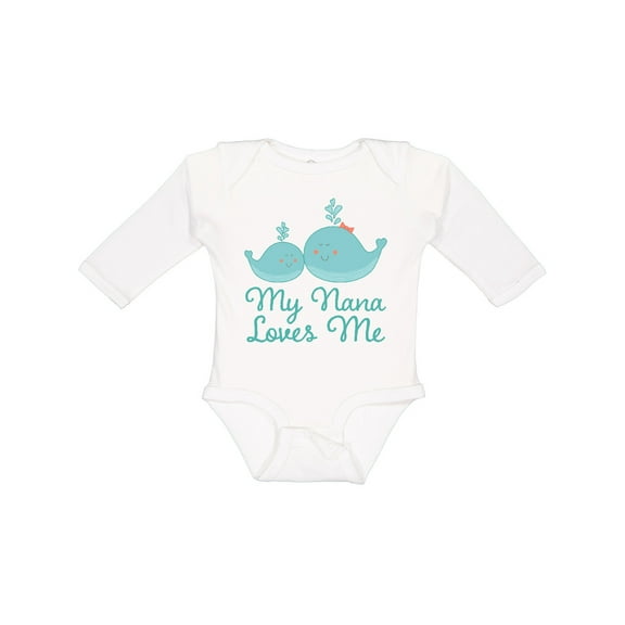 Inktastic My Nana Loves Me Boys or Girls Long Sleeve Baby Bodysuit