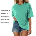 thumbnail image 6 of vigerkar Oversized Vintage t Shirts for Women Short Sleeve Cotton Casual Baggy Tees Trendy Crew Neck Loose Tops 2025 Green, L, 6 of 7
