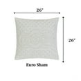 thumbnail image 3 of Better Trends Euro Sham Pillowcase For Bedspread 100% Cotton 1 Pack 26" x 26" Ultra Soft Waffle Weave Medallion Design Decorative Case Covers for Bed Heirloom Collection (Ivory), 3 of 5