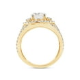 thumbnail image 5 of 2 Carat Center 7MM Round Cut Lab Created Moissanite Diamond Halo Split Shank Engagement Ring For Women In 14K Yellow Gold Over Sterling Silver (G-H Color, VVS1 Clarity, 2 Cttw)-4, 5 of 8