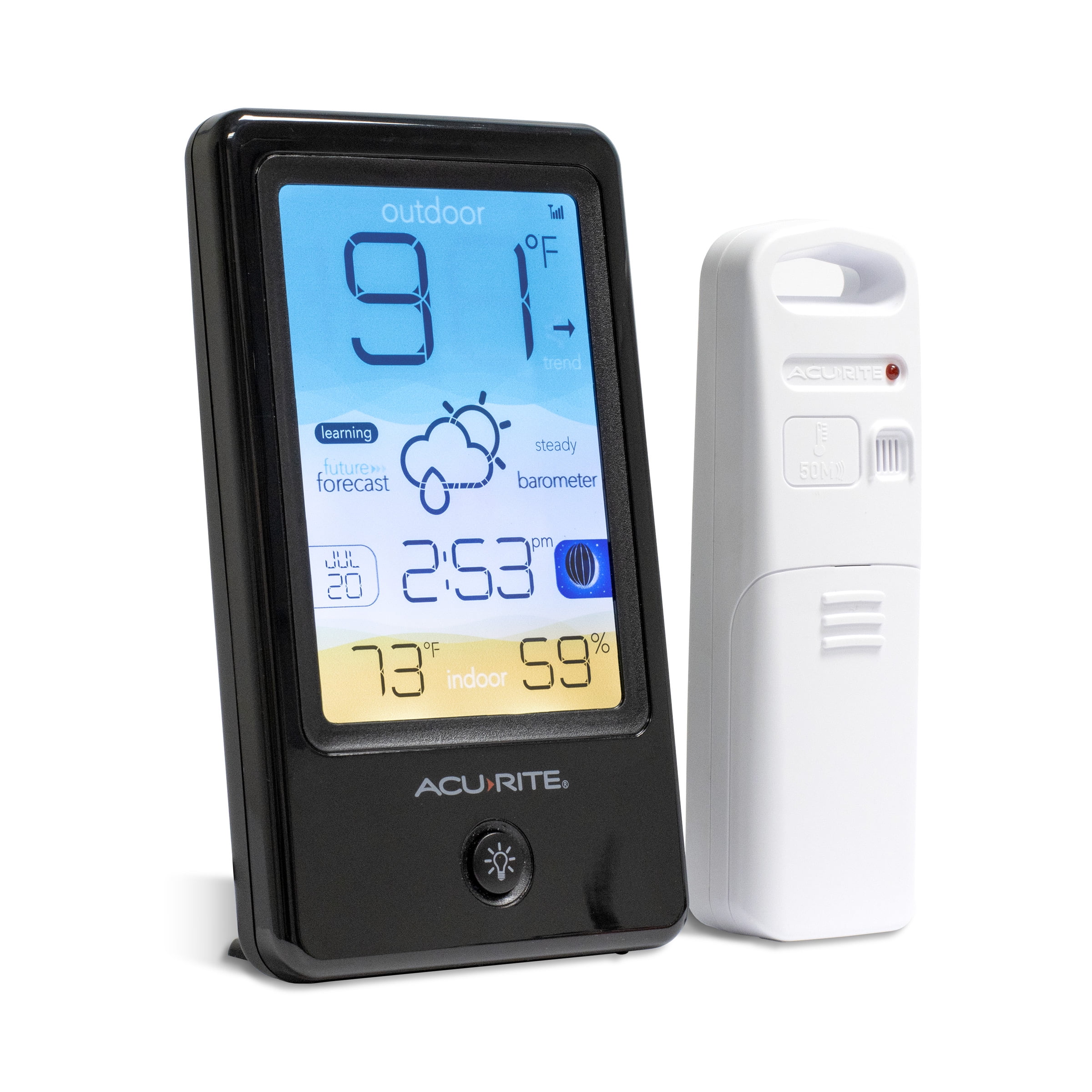 AcuRite Vertical Color Weather Station with Hyperlocal Forecast, Indoor/Outdoor Temperature, Outdoor Humidity, Time/Date, and Moon Phase (00505)