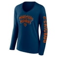 thumbnail image 2 of Women's Fanatics Navy Chicago Bears Hometown Sweep Long Sleeve V-Neck T-Shirt, 2 of 3
