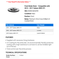 thumbnail image 2 of Front Brake Rotor - Compatible with 2015 - 2017 Subaru WRX STI 2016, 2 of 2