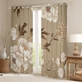 thumbnail image 2 of Manfei Western Vintage Floral Curtains Pack of 2 (42x84 Each),Boho Bohemian Flower Curtains Blackout,Beige Brown Bedroom Curtains For Children,Super Cozy Room Decor, 2 of 6