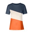 thumbnail image 3 of Askfv Women's Tops Short Sleeve Casual T Shirt Color Block Shirt Loose Pullover Top, 3 of 4
